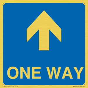 One way with up directional arrow